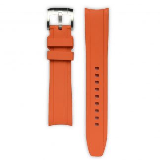 Everest Curved End Rubber Strap for Rolex Explorer II 42mm Orange